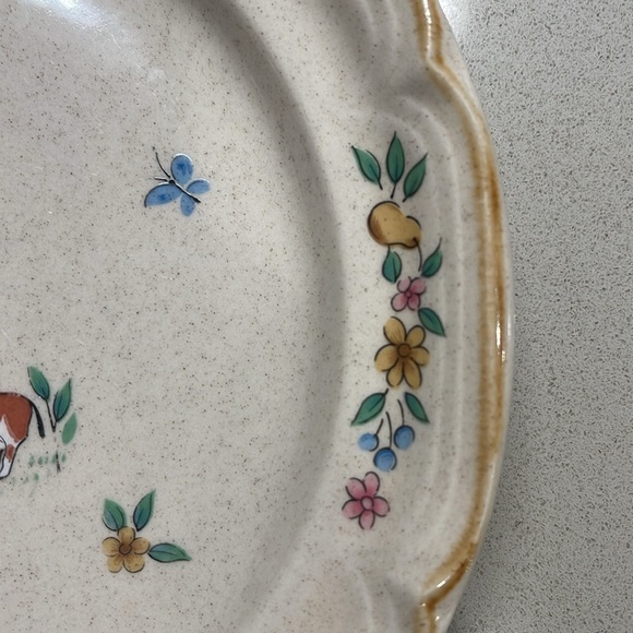 International Stoneware Heartland Salad Plate - farmer and cow - Picture 2 of 4